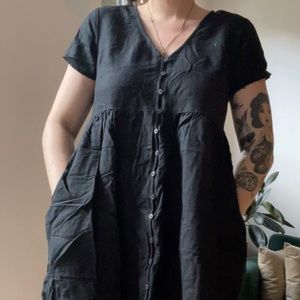 Madewell button-through black dress